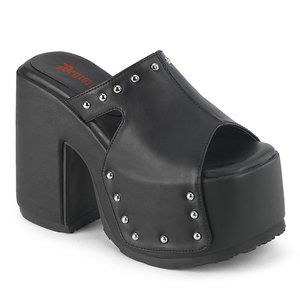 Demonia Black Platform Sandals with Studs
